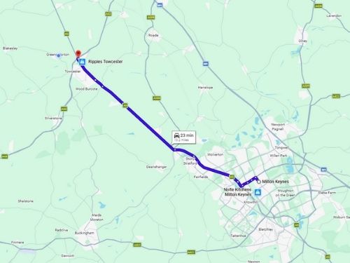 Map Of Areas Served Around Milton Keynes & Buckinghamshire Bathroom & Kitchen Showroom 23 Minutes From Milton Keynes