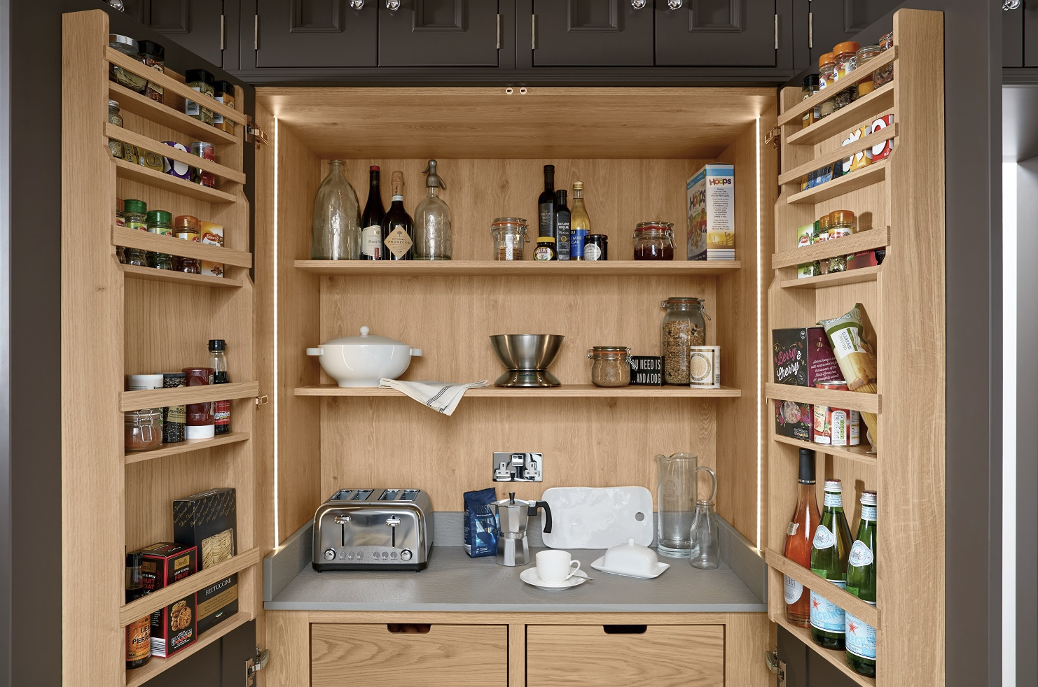 Open kitchen larder