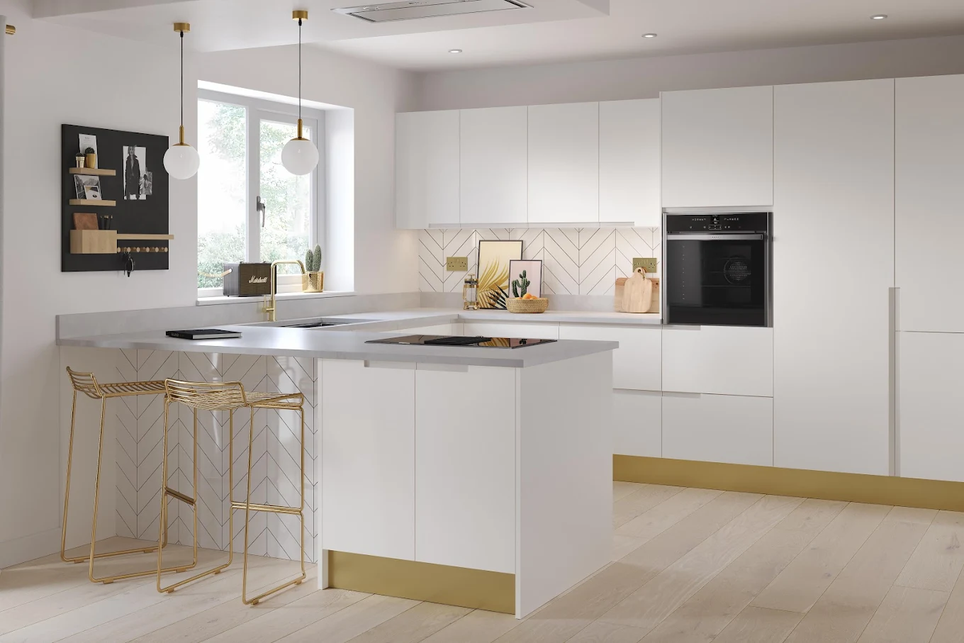 Flat Panel Door Style German Kitchen